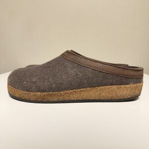 Haflinger Grizzly GZL Black Wool Clogs Cork Footbed Mules Women’s EU 41 US 10